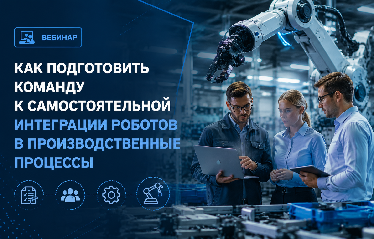 28 августа. Вебинар «Как подготовить команду к самостоятельной интеграции роботов в производственные процессы»